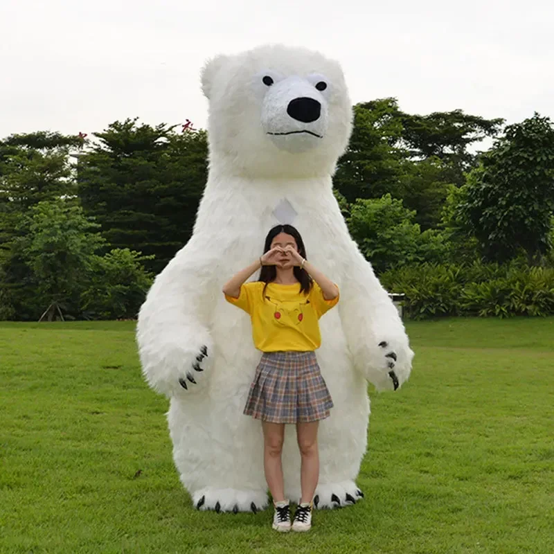 260cm Inflatable costume Polar Bear Plush Clothing Mascot Large Doll Cartoon Wearable Adult Party Advertising Animal Clothing