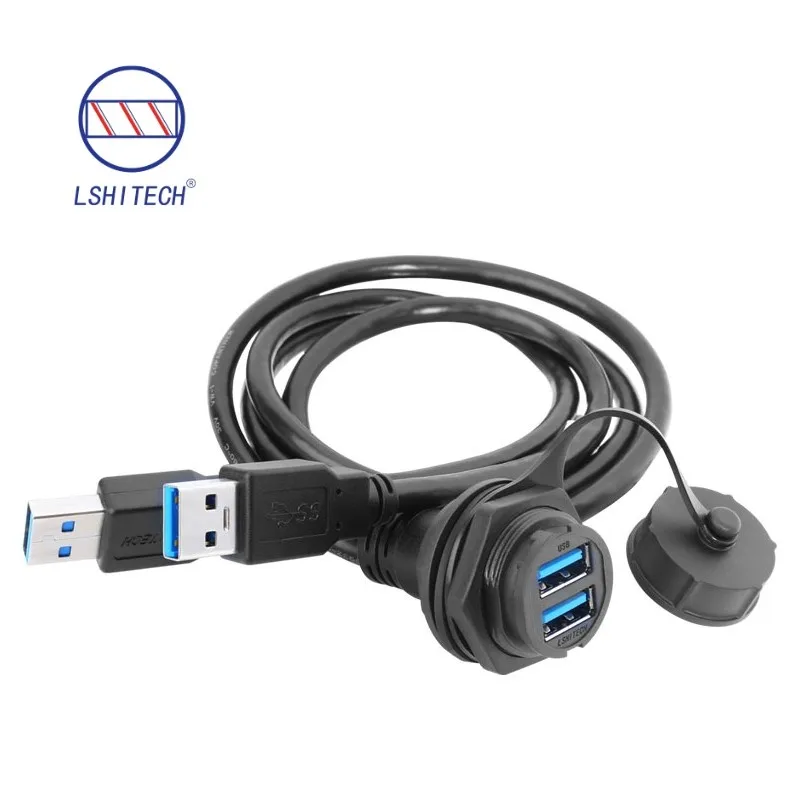 

Hot Sale USB3.0 Double Layer Front Nut IP67 Waterproof Adapter Cable 0.1m-5m for Industrial & Outdoor Security Equipment