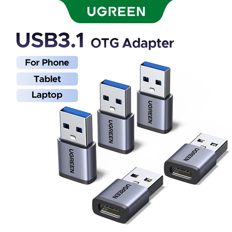 

UGREEN USB 3.1 OTG Adapter 4 Pack USB A Male to USB C Female Cable Converters For Macbook Samsung S10 Huawei USB To Type-c OTG