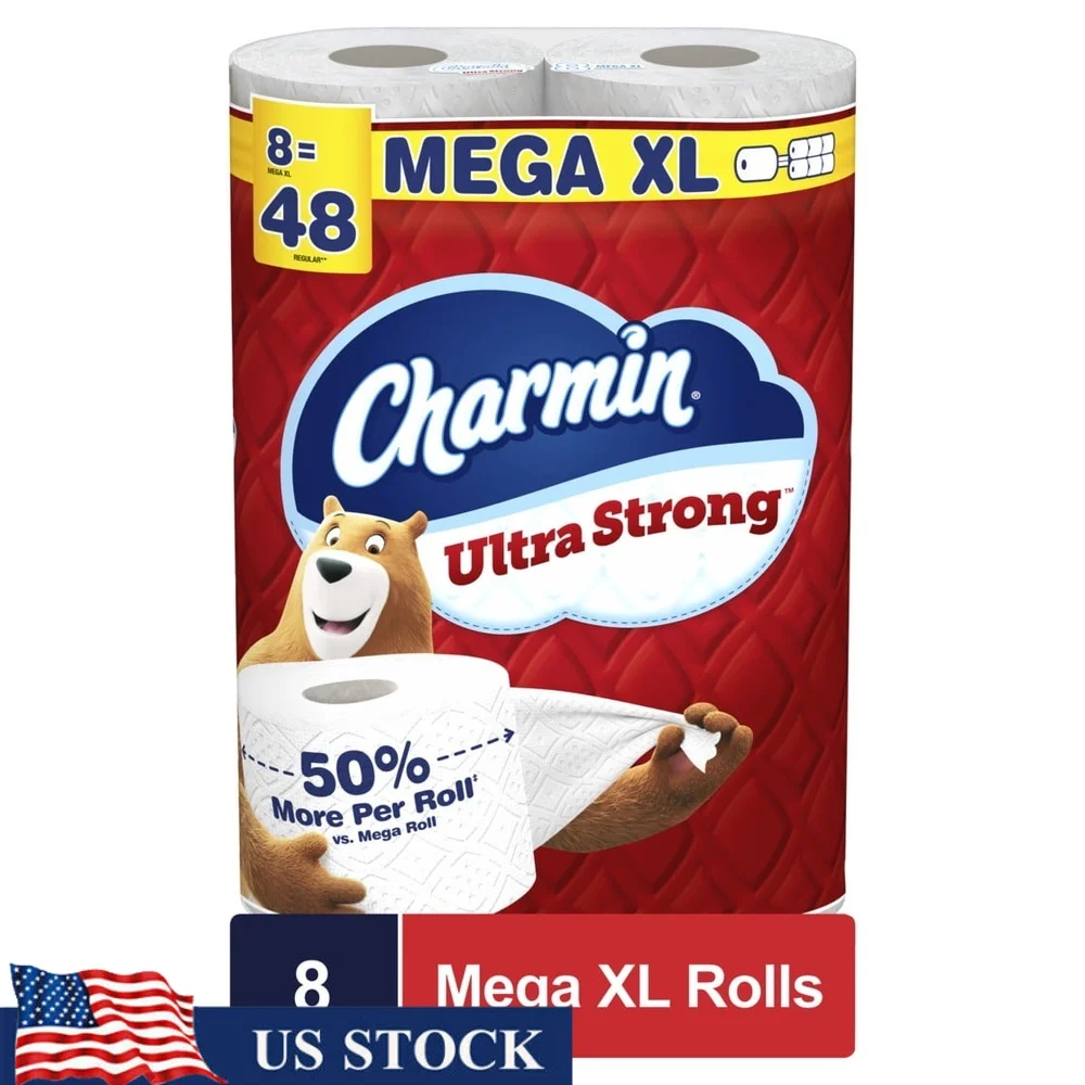 

Сверхпрочная туалетная бумага, 8 мега, рулонов XL, 330 листов, 2-слойная, без засорения, отдельно, безопасная текстура с ромбовидным переплетением, очищает лучше