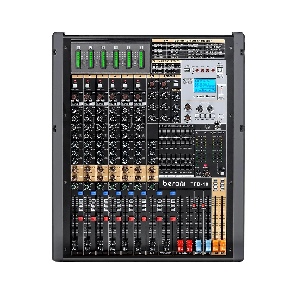 

TFB-10 New Product 10 Channel 2.5 Inch Dot Matrix Screen Recorder Audio Mixer For Pc