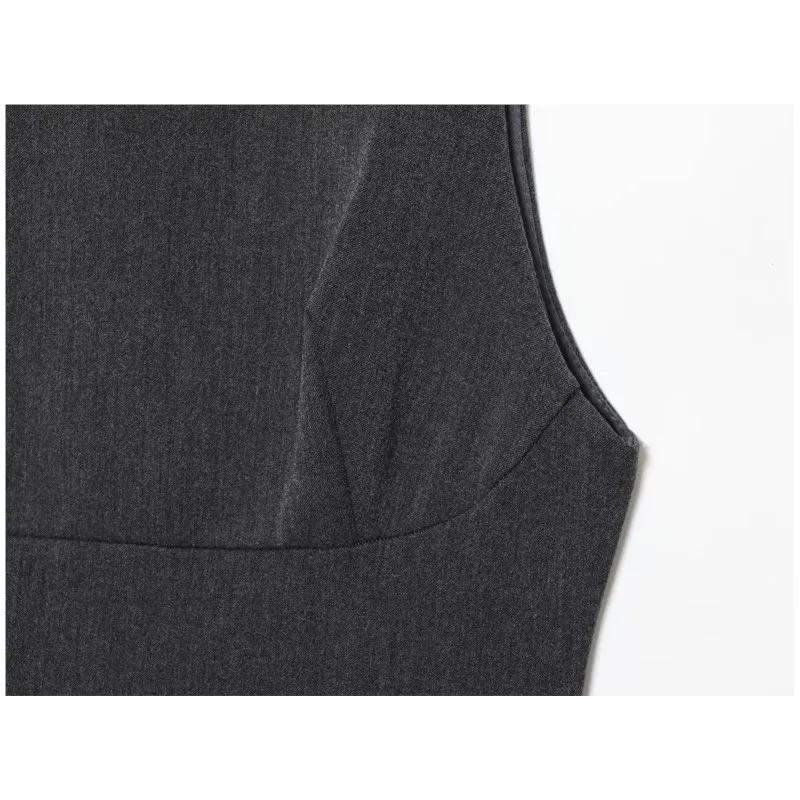 Mulheres sem mangas vestido curto barco pescoço casual requintado elegante inferior cor contrastante em camadas high street mini vestidos