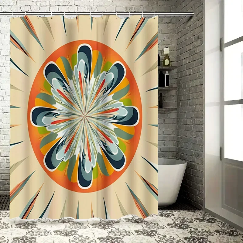 

Декоративная занавеска для душа с ярким цветочным дизайном, современный декор для ванной комнаты для домашнего использования