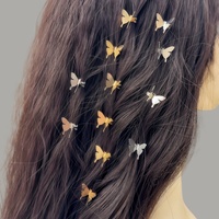 6PCS/12PCS Ladies Metal Butterfly Small hair claw Street Punk style Personality Hair accessories Hairpin Braided hair Decorative