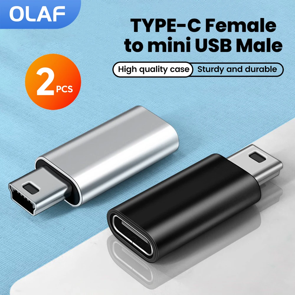 Mini USB 2.0 to Type C Adapter Type C Female to Mini USB Male Converter Data Transfer Fast Charging Connector for Mobile Phone