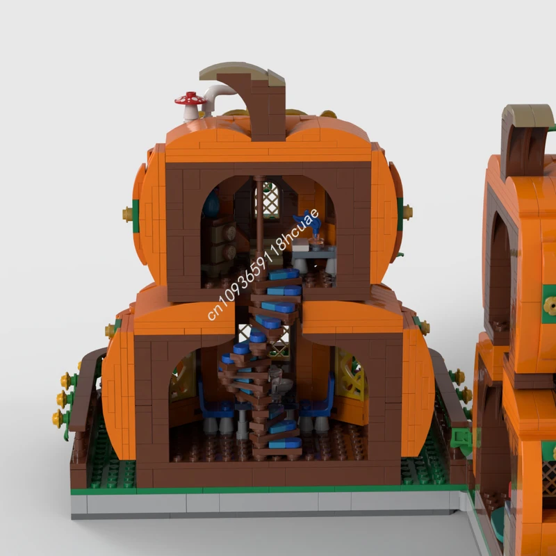 ตัวต่อ MOC บ้านฟักทองสองชั้น 2280 ชิ้น ของขวัญคริสต์มาส ไอเดียของขวัญวันเกิดที่ดีที่สุด DIY สำหรับนักสะสมผู้ใหญ่