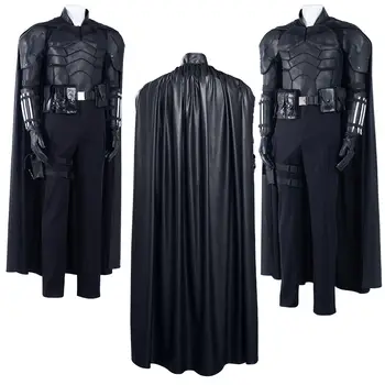 Bruce Springsteen-Cosplay-Fantasia-Kostüm, schwarzes Superhelden-Kostüm für Herren, Rollenspiel-Kampfuniform, Maske, Helm, Handschuhe, Gürteltasche, Halloween 10 best sales Batman Fantasia - №4