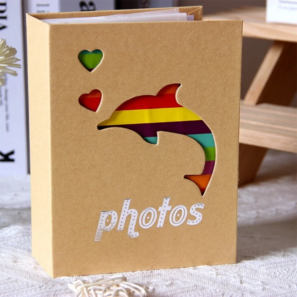 Aufbewahrungsalbum 4x6 Zoll 100 Taschen Fotoalbum Hohles Kraftpapier Einsteckalbum Einsteck-Erinnerungsalbum Heimdekoration