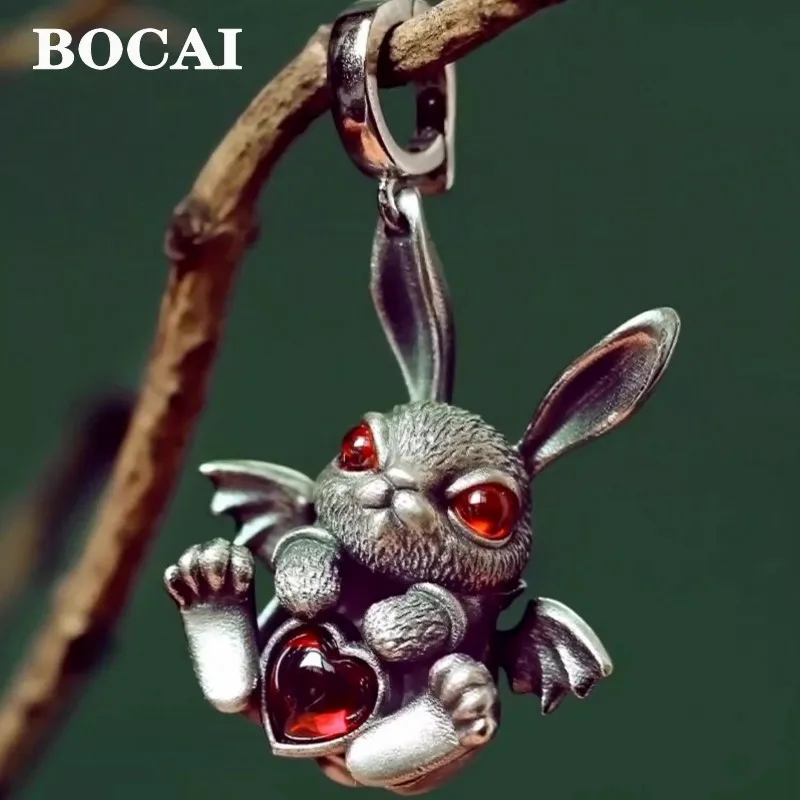 Original Design Cute Rabbit Pendant for Men and Women Vintage Exquisite S925 Silver Multi purpose Couple Accessories Wholesale