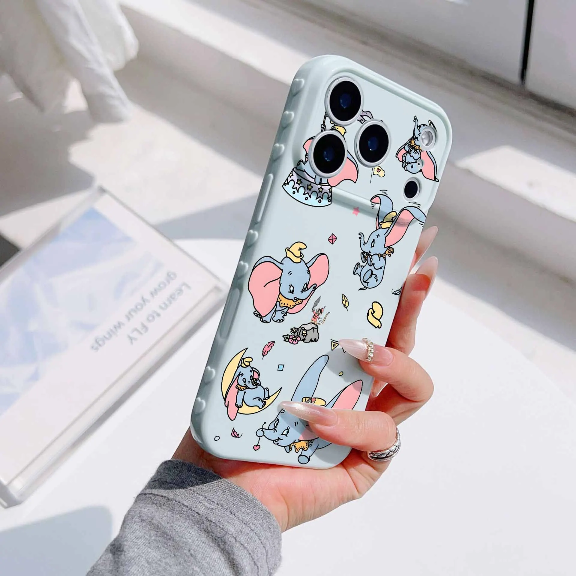 Funda de silicona con diseño de corazón de burbujas de Disney Dumbo para Samsung A57 A56 A27 A36 A55 A54 A50 A30 A17 A16 A15 A14 A13 A12