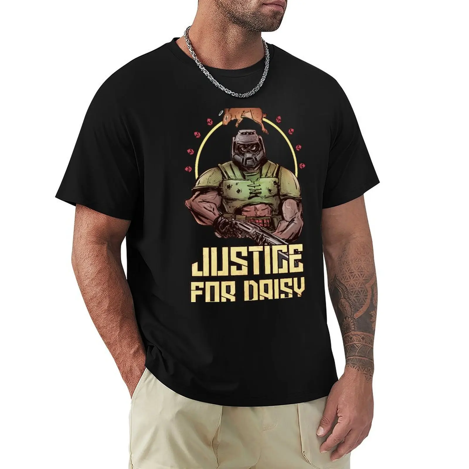 Justice For Daisy T-Shirt Simple Solid Color Crew Neck Tee