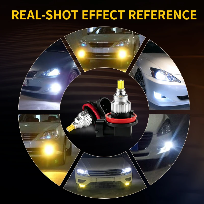 2PCS H11 H8 H9 LED Front Fog Light Bulbs Canbus For Fiat Fullback 2016-2019 500 2012-2019 500X 2016-2019 Punto Evo Bravo Tipo