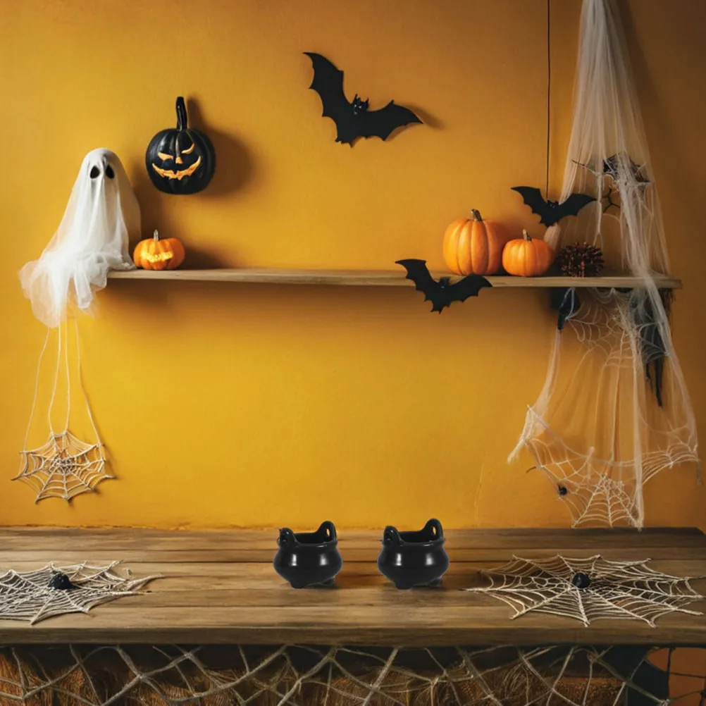 30Pcs Mini Cauldron Micro Landscape Decoration Halloween Theme Miniature Small Cauldrons for Home Decor Mini Cauldron