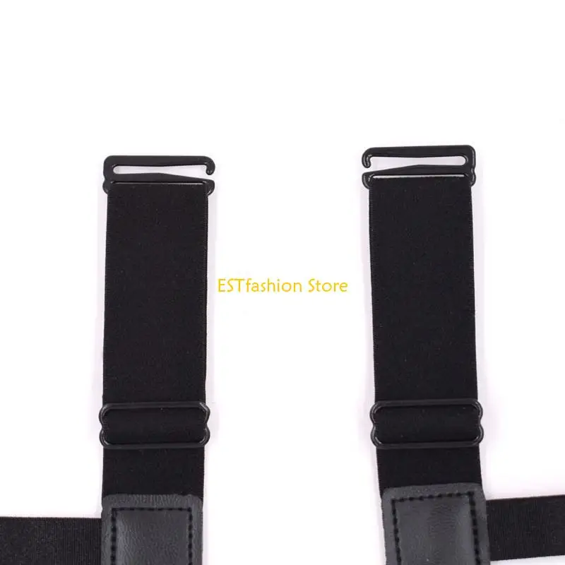 y5gc 2pcs/مجموعة قميص رجالي يبقى حمالات الساق المرنة المشابك قفل بلاستيكي غير انزلاق #3