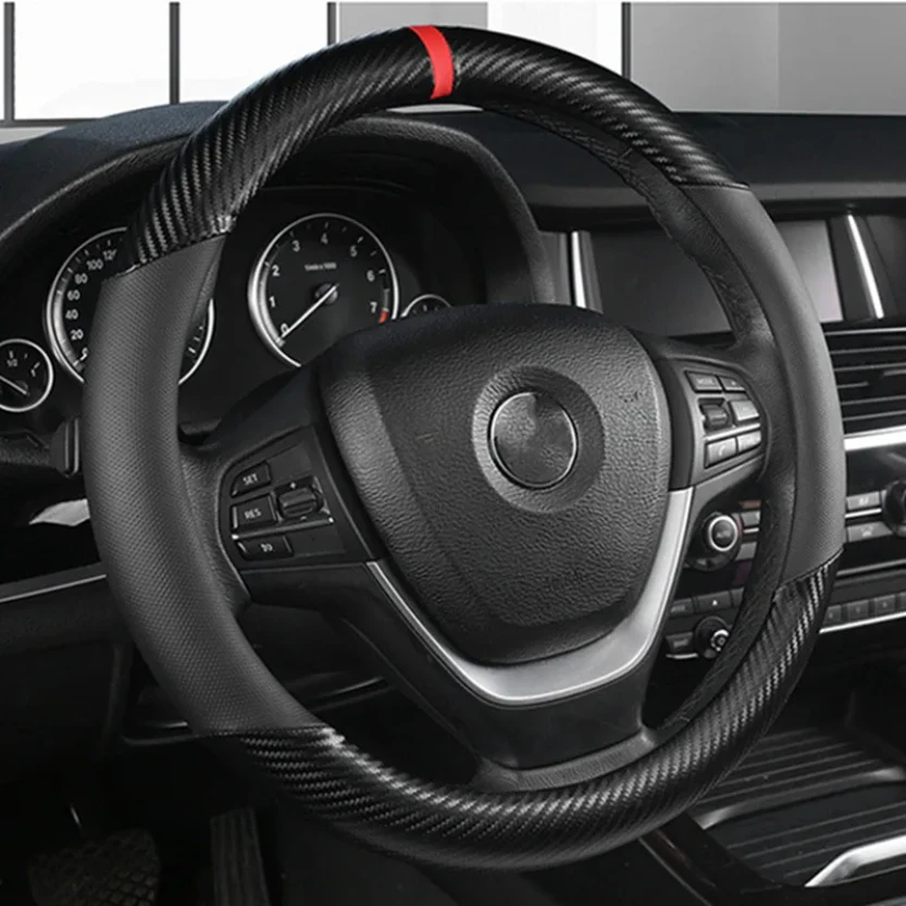 

Fashion Universal Car Steering Wheel Cover Breathable Anti Slip Car Decoration Suitable 37-38cm Steering Wheel Cover Accessories
