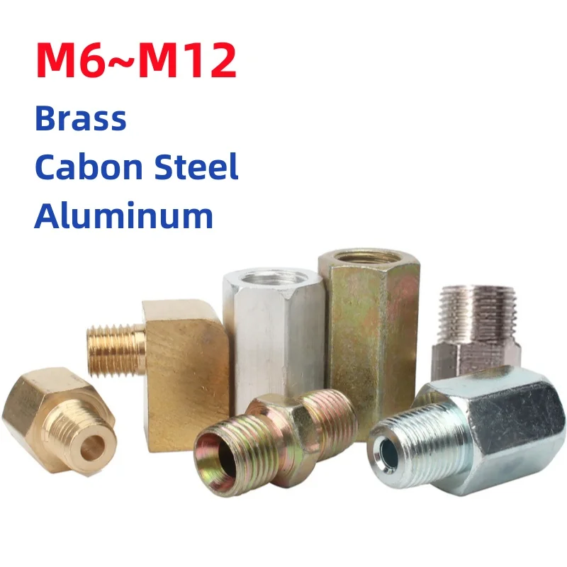M6 M8 M10 M12 Butter Nozzle Adapter Female Male Reducer Bushing Pipe Fitting Connector Coupler High Pressure Gauge