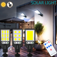Solar Outdoor Led Courtyard Wall Lamp Human Body Induction Garden Terrace Garage Door Street Lamp Remote Control Night Light