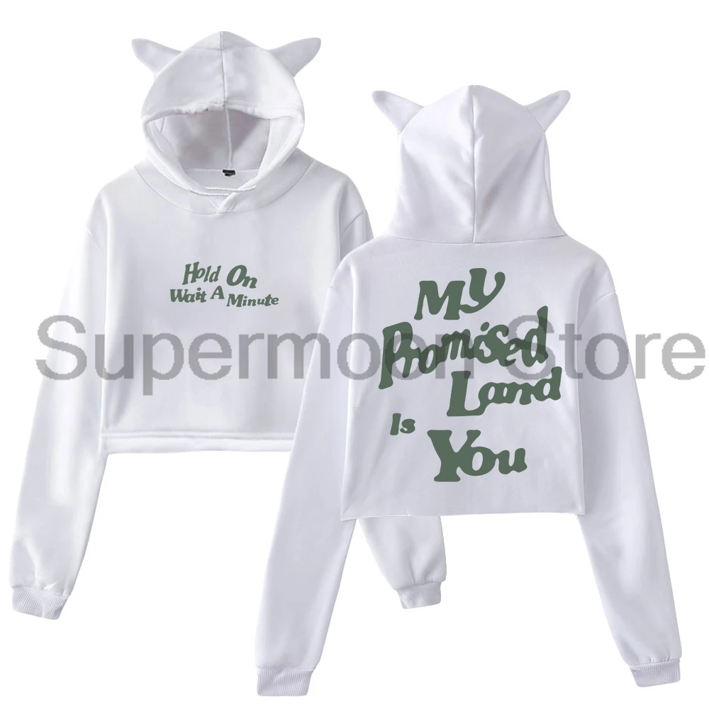 Josiah Queen Promised Land Hoodie 2025 Tour Female Cat Ears Hooded Sweatshirts Long Sleeve Crop Top Women's Clothes