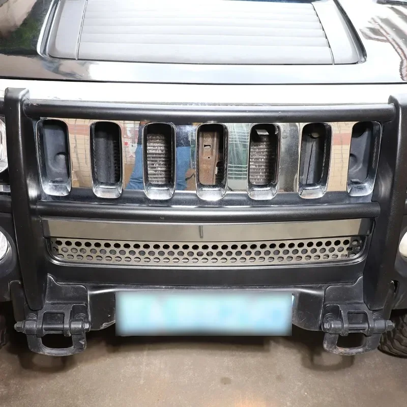 

Suetlcoity for Hummer H3 2005 2006 2007 2008 2009 Stainless Silver Car Front Bumper Grille Air Intake Cover Trim Car Accessories