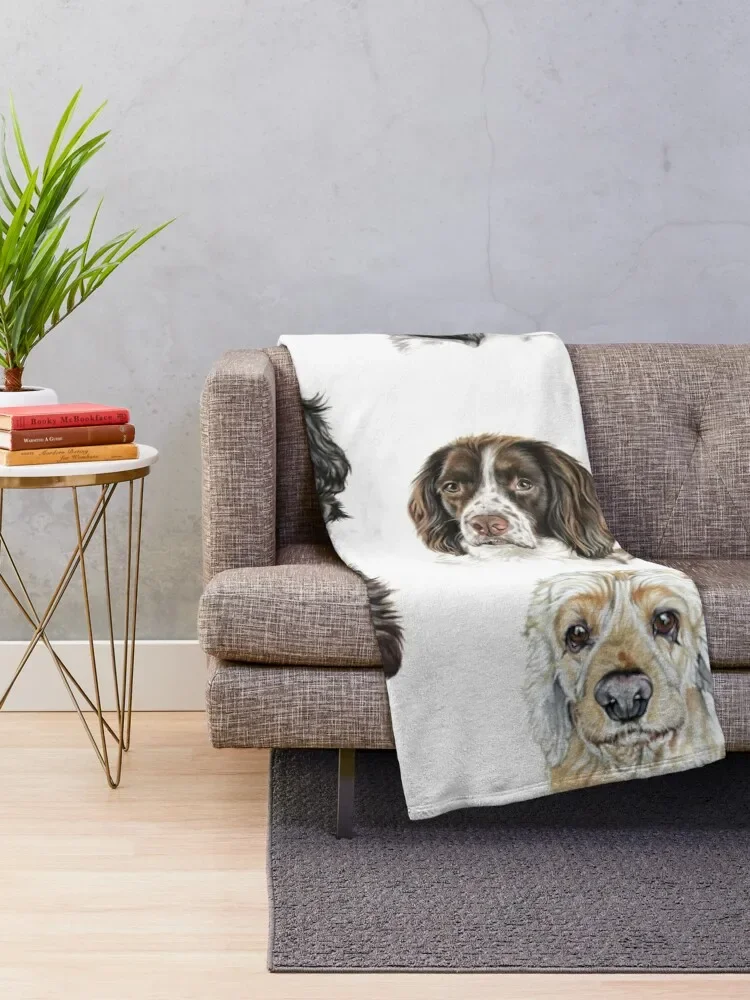 Spaniel collage Throw Blanket Beach Decoratives Luxury St Kid'S fluffy Blankets