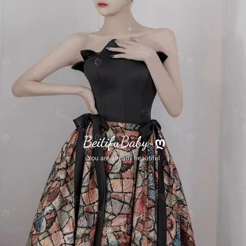 Abiti da sera vintage da donna per banchetti eleganti senza spalline in stile palazzo vintage gonna a trapezio abito da banchetto per abito formale da donna