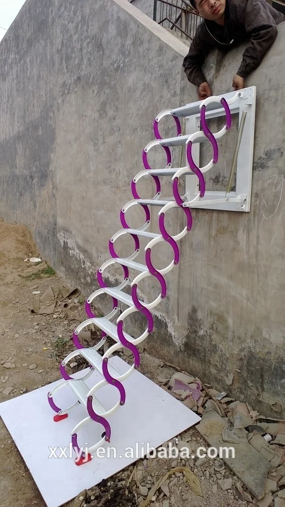 Montato su scale telescopiche a parete