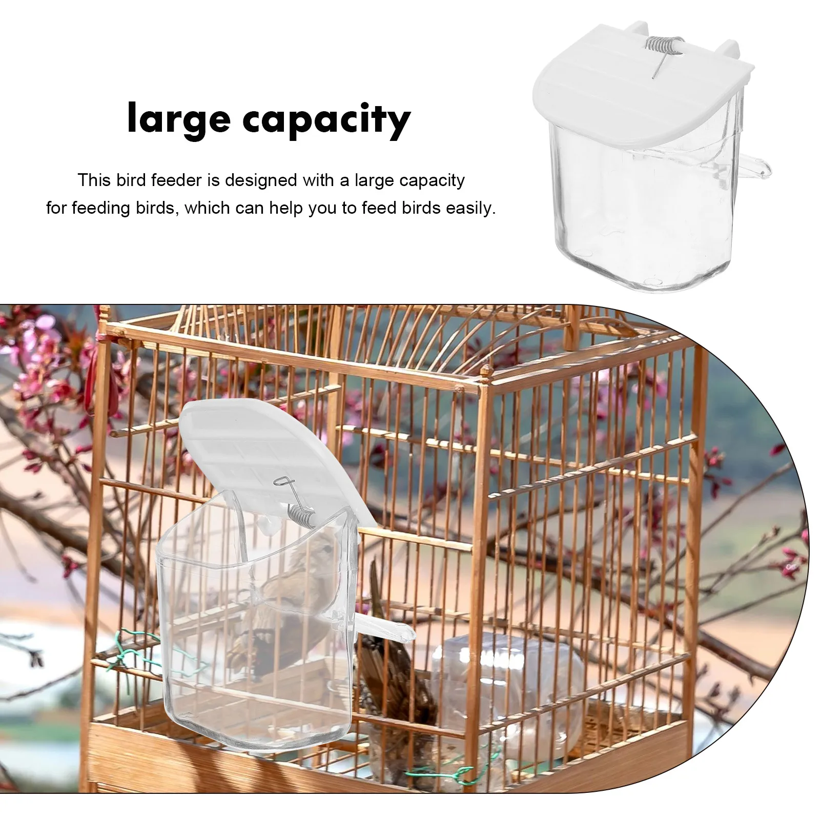 

Anti-Spill Bird Feeder Bowl Sturdy Plastic Hanging Cage Feeder For Parrots Rabbits Hamsters Small Pets Bird Food Container