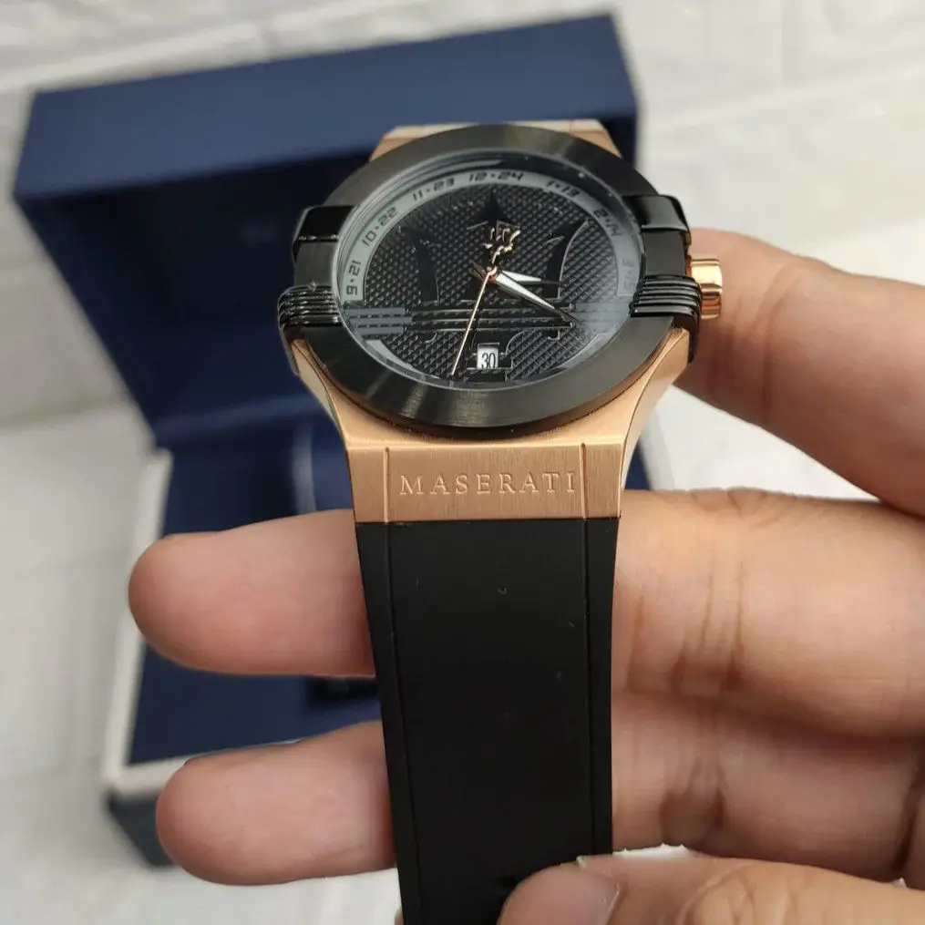 ساعة مازيراتي للرجال عصرية متعددة الوظائف كبيرة ترايدنت أوروبا والولايات المتحدة ساعة فاخرة شي يينغ أصلية مقاومة للماء