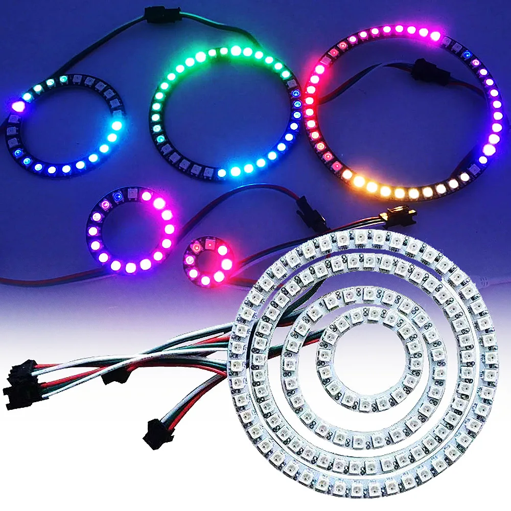 LED 5V 5050RGB full-color angel eye circular ring light 30-102MM built-in illusory car decorative light strip