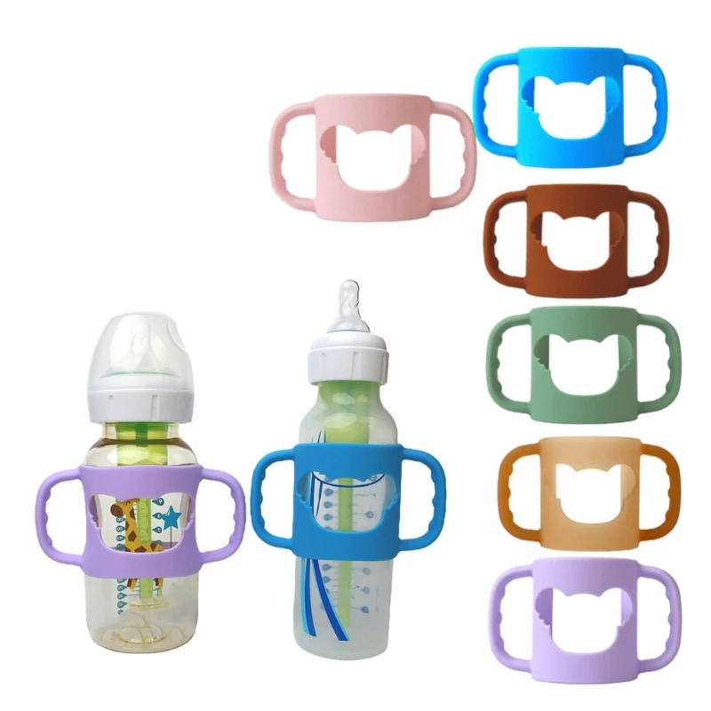 Baby Feeding Bottle Handle Case Soft Comfortable Easy Grip Sleeve Nonslip Infant Milk Bottle Hand Shank Silicone Cover