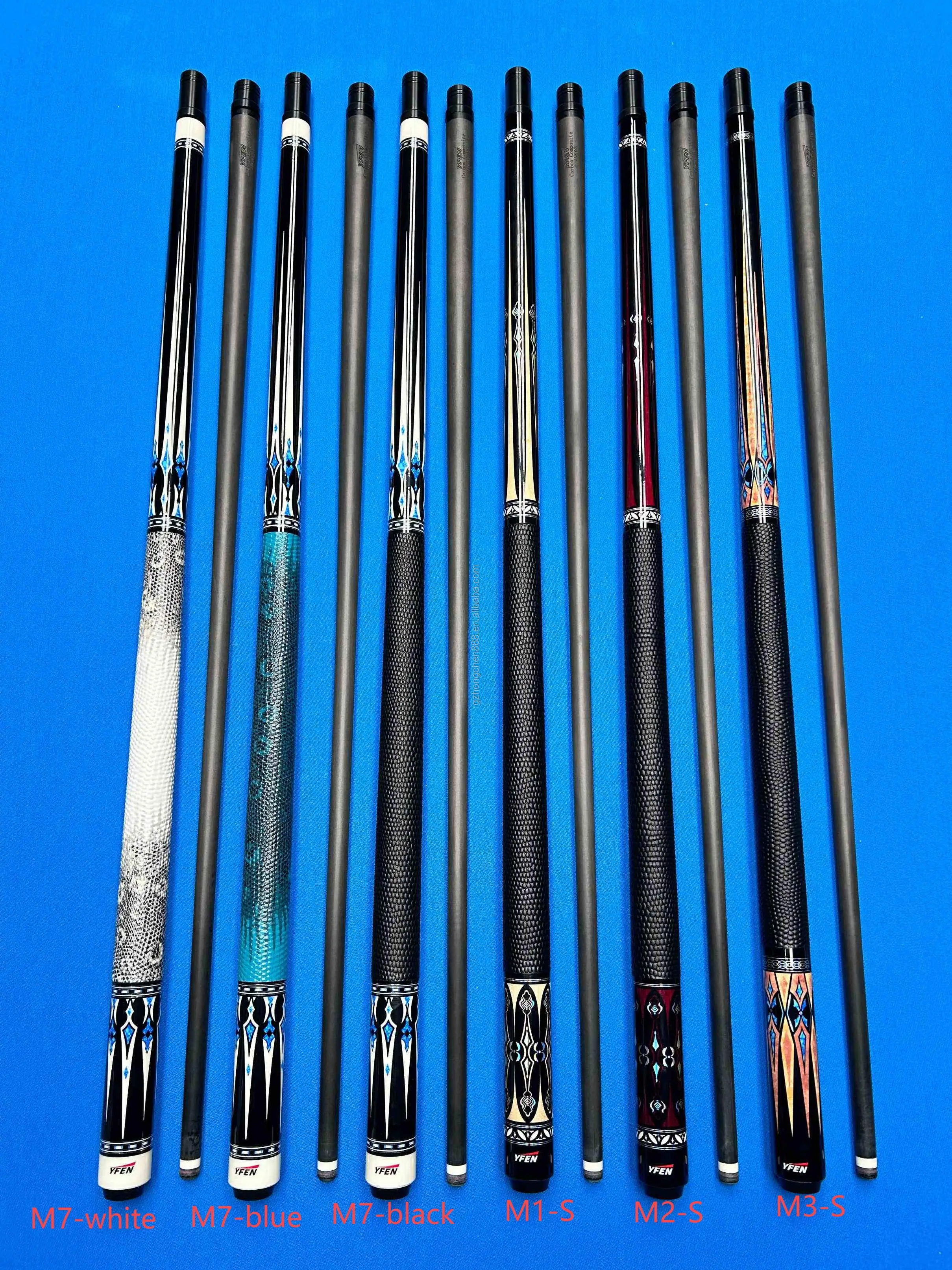 YFen Original High-end 58'' 1/2-pc Billiards Cue Set Nine Ball Cue Combo Premium Quality Pool Game Play Equipment Collection