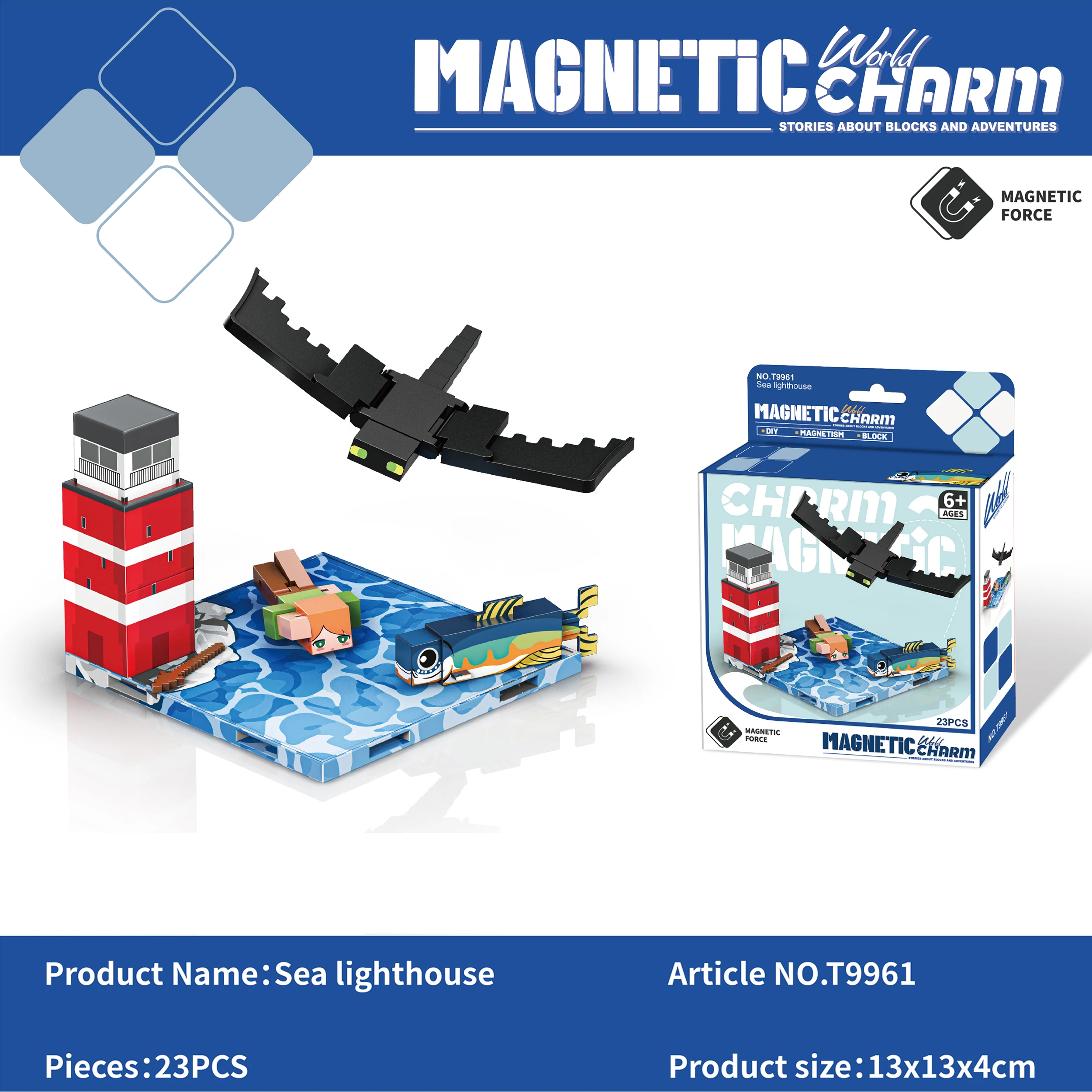 Set di costruzioni magnetiche Giocattolo educativo di blocchi di costruzione fai-da-te con base magnetica Gioco di costruzione di dimensioni da tavolo Regalo di Natale