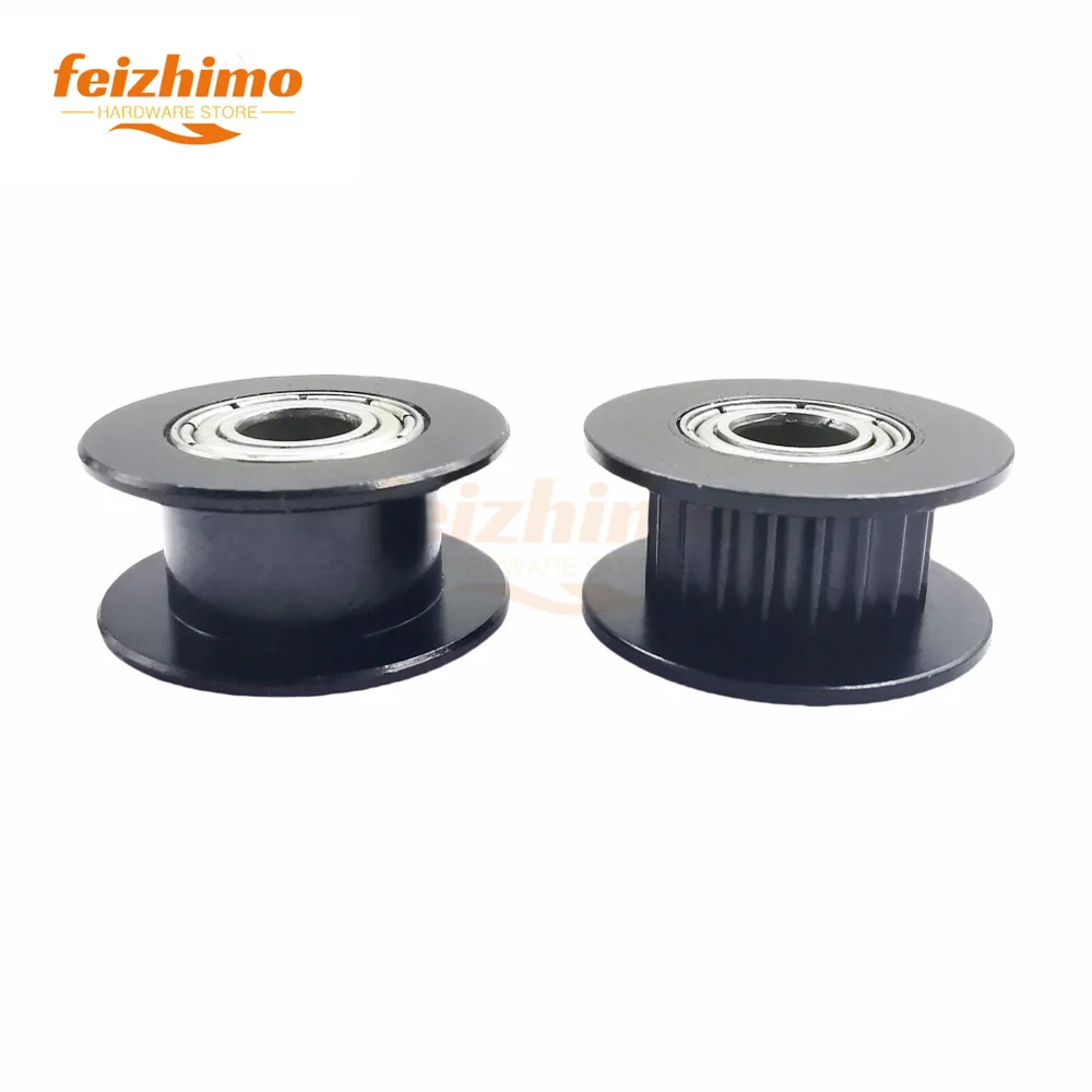 GT2 2GT 20T black synchronous timing idler tensioner hole 3mm/4/5/6/8mm with bearing suitable for 6mm/10mm belt 3D printer parts
