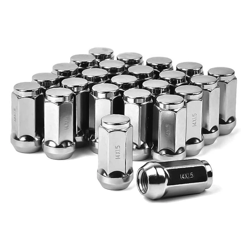 24Piece Car Lug Nuts M14X1.5 Thread Cone Seat Car Wheel Nuts Replacement Parts For Ford Silverado GMC 1999-2019