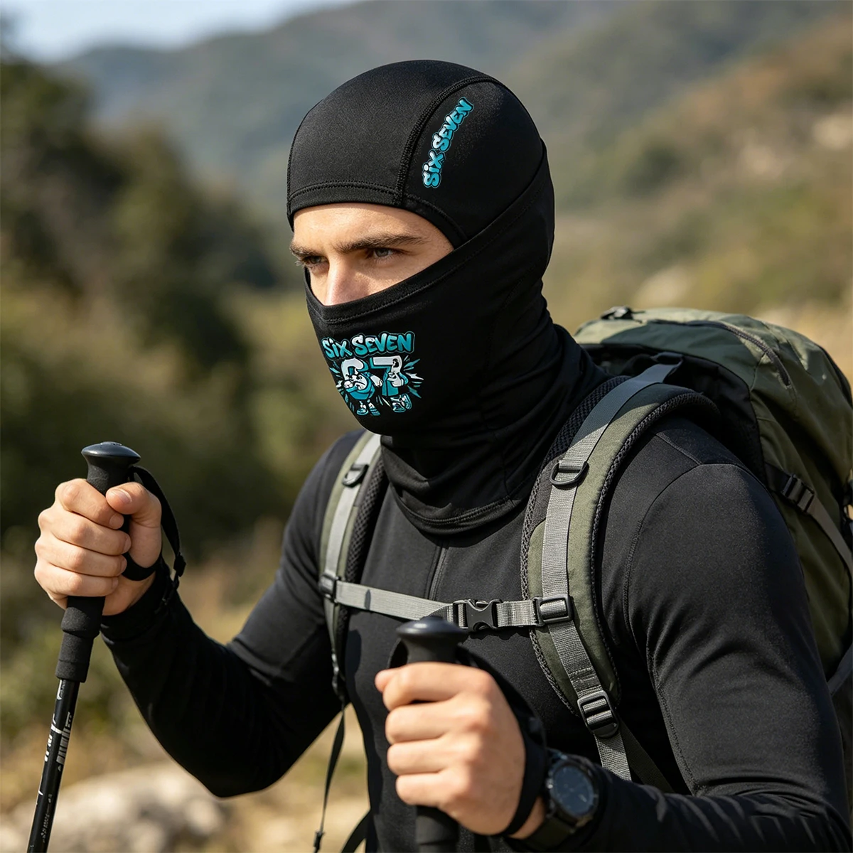 1/2/3/4/5 PC graffiti 67 printed balaclava hat, breathable face mask, street style hood for bicycles and motorcycles