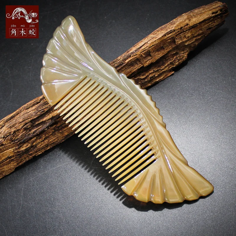 

Horned dragonfly white yak horn comb, Biyi comb, creative quality production model