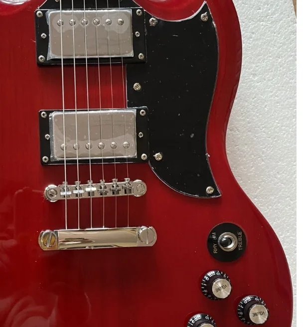 Red SG electric guitar 6 strings 22 frets Chrome plated hardware HH pickup Rosewood Fingerboard