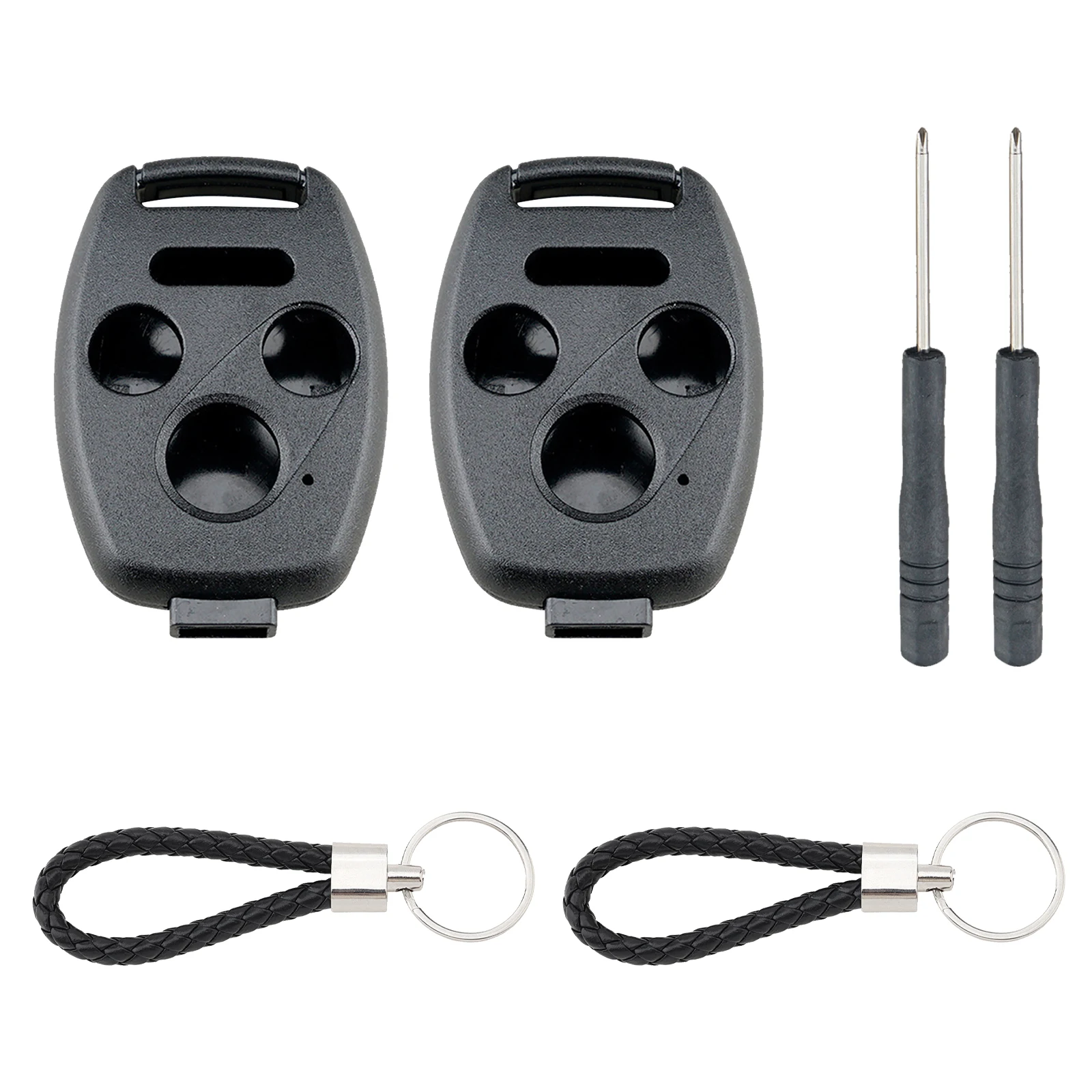 

2pcs 4 Buttons Car Remote Key Shell Case Fit for Honda Accord Civic Ex Car Key Fob Case Cover with Key Chain Screwdriver