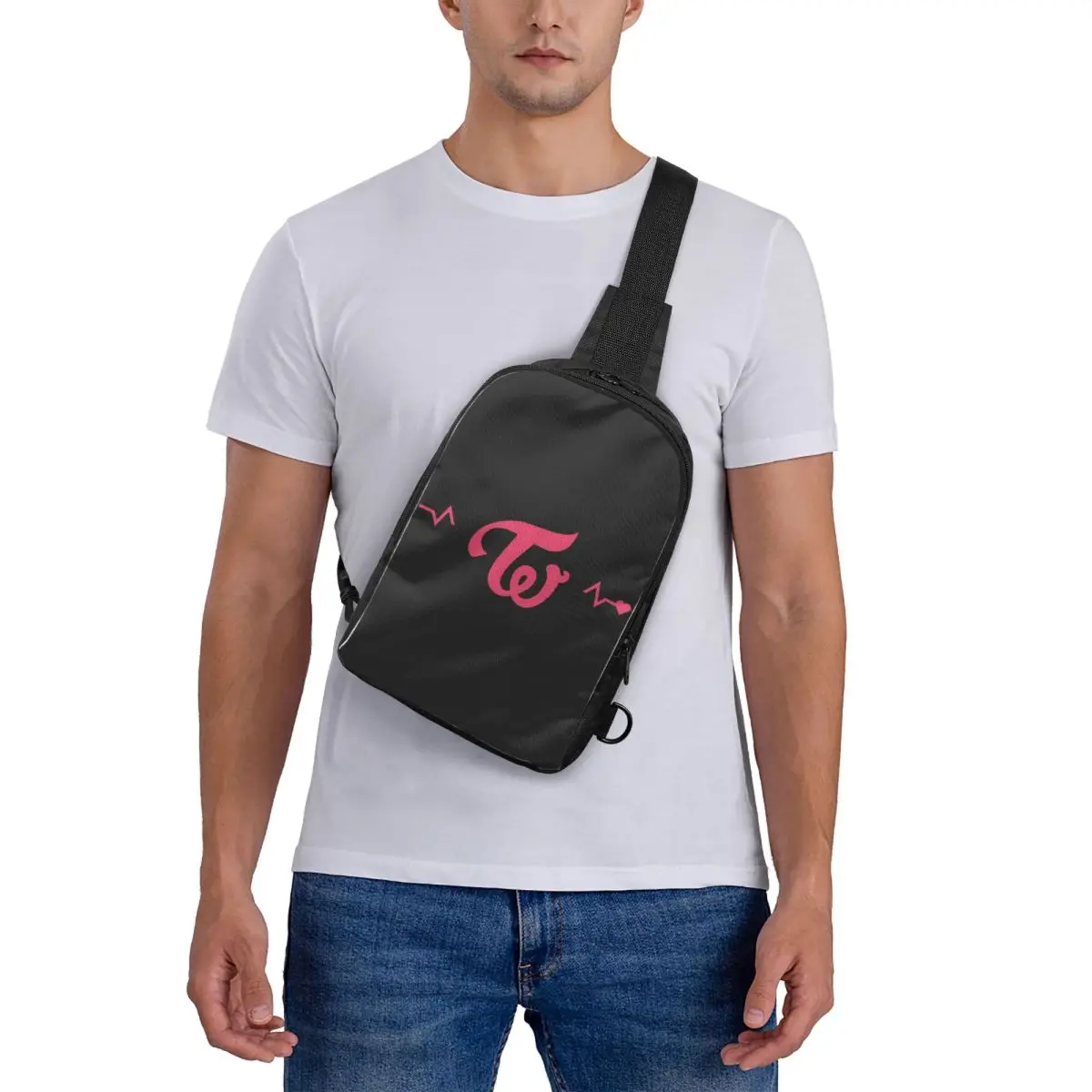 

Once Twice Kpop Fan Chest Bag Crossbody Backpack Sling Shoulder Bag For Men Travel Hiking Daypack