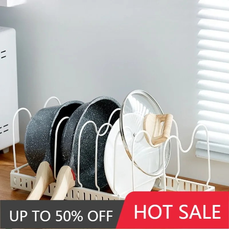 Convenient Adjustable Pot Rack Simple Kitchen Countertop Storage Racks Luxury Multifunctional Creative Art Home Decoration