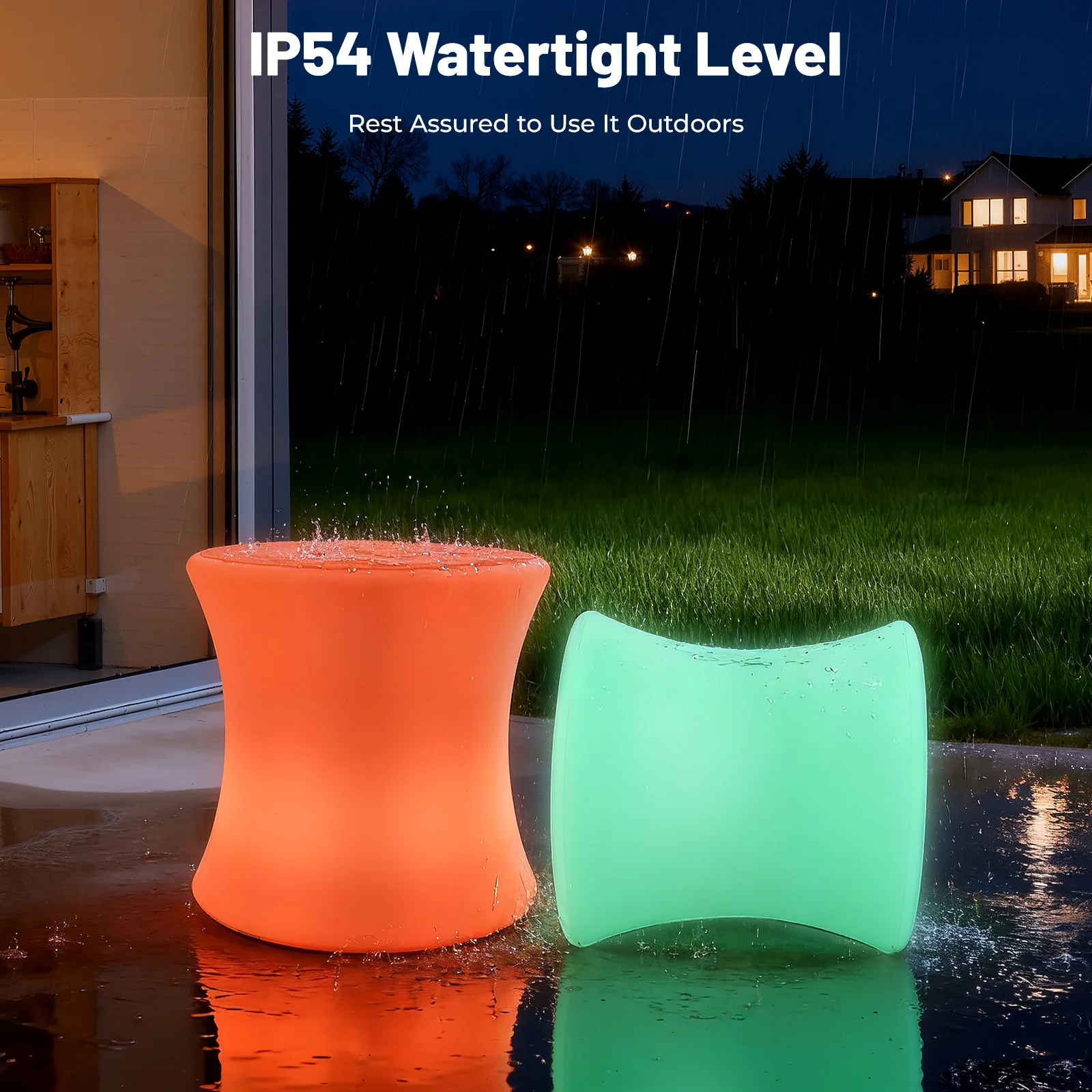 

16" LED Color Light Up Bar Stool Led Drum Stool Charging Model With Remote Control 4 Modes 220.46 lbs Loads For Parties & Bars