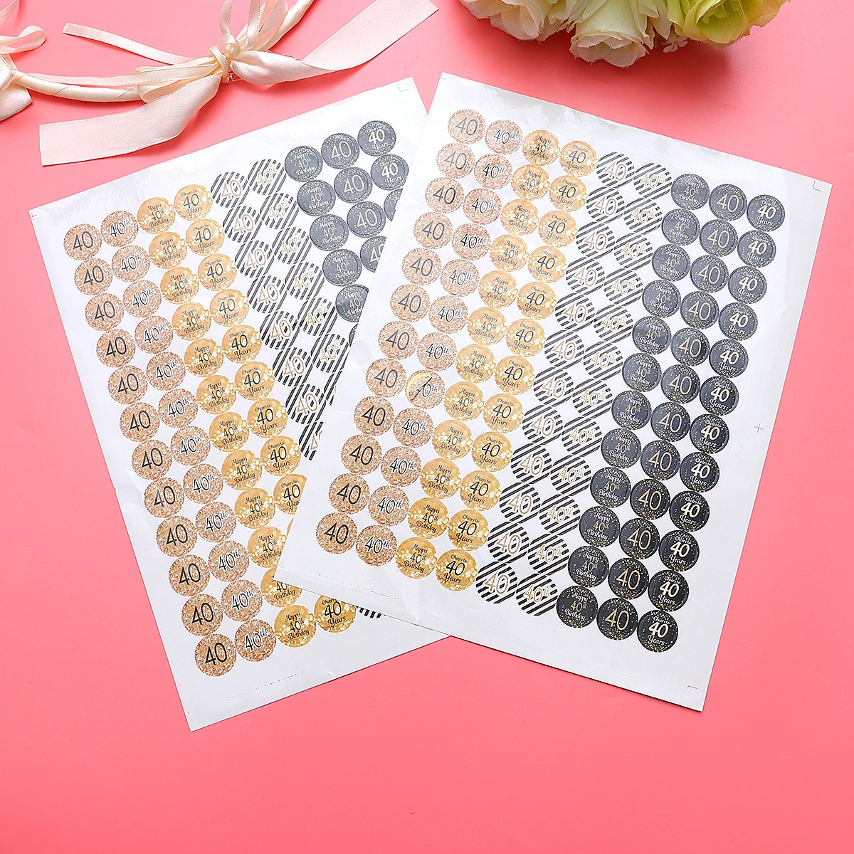 2-листые наклейки на день рождения, номер, декор, товары для вечеринок, бумажные письма, юбилейные тематические этикетки для файлов