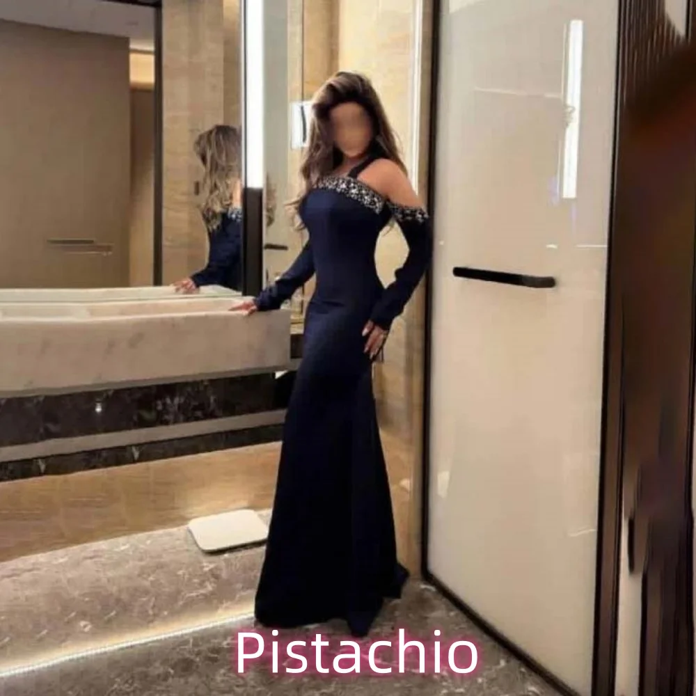 

Fashionable Romantic Ruffles Prom Dress Charming Mermaid Beading evening dresses Floor Length Lace-up Red Carpet Dress luxury