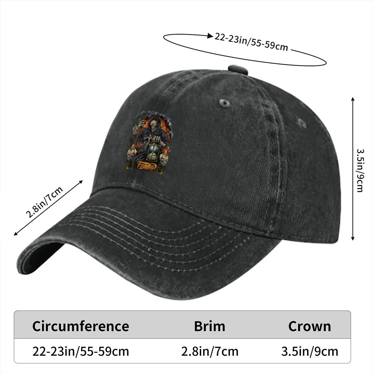 Grim Reaper with Hourglass Baseball Cap Men Hats Women Visor Protection Snapback Scary Horror Lover Caps