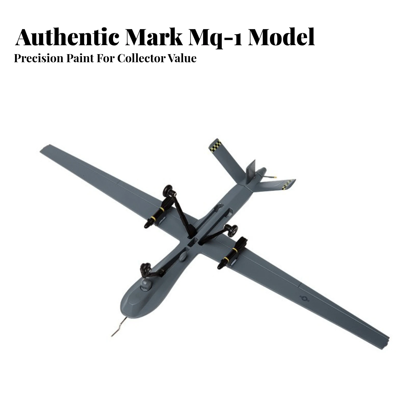 MQ-1 Hunting Drone UAV Model MQ-1 Hunting Drone Drone Model Gray Detailed Painted Finish