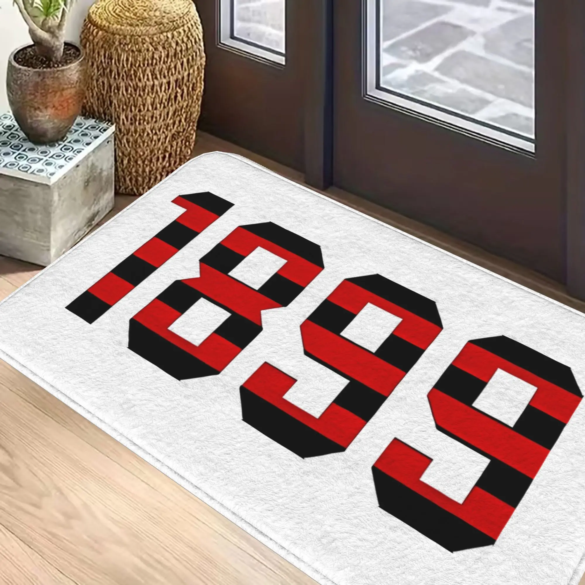 1899 Number Design Doormat Retro Football Art Decorative Floor Mat – 31x20 Inch, Soft Non-Slip Rug for Entryway & Bedroom