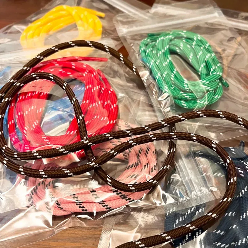 100cm Colorful Round Shoelaces DIY Fashion Sneaker Canvas Sports Shoelaces Vintage Durable Leather Shoe Laces for Training Shoe