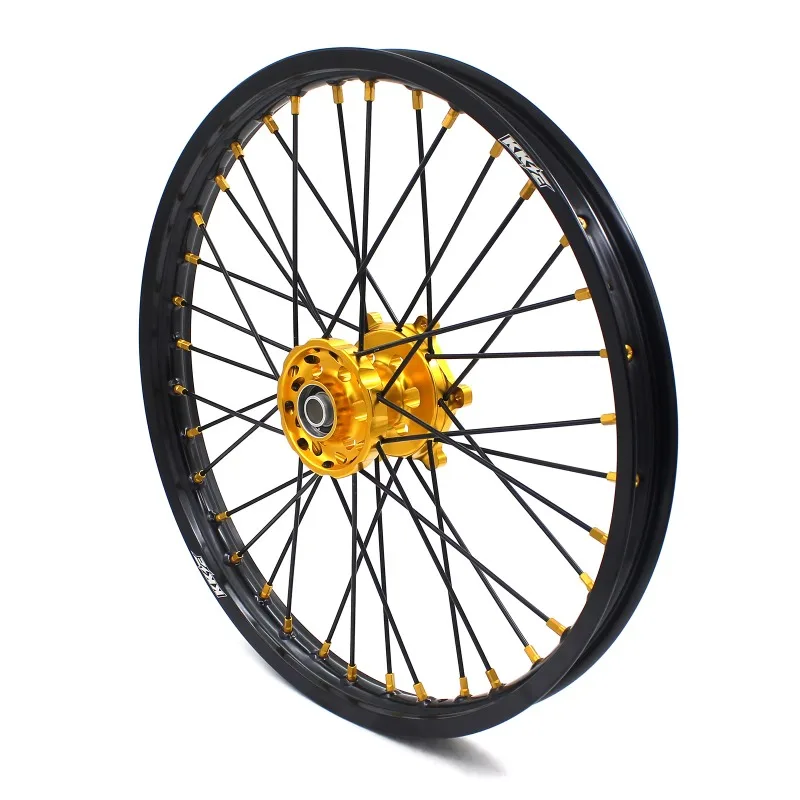 

【2025】 21/19 Комплект колес мотоцикла со спицами для мотоцикла для Suzuki RM125 RM250 1996-2008 с золотой ниппелем и чернеными спицами