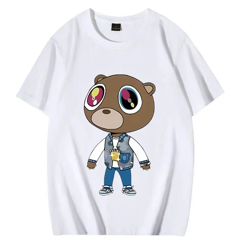 

Vintage Graduation Bear Men Women T - shirt Kanye West Hip Hop Music 100% Cotton streetwear Oversized Short Sleeve Unisex Tee