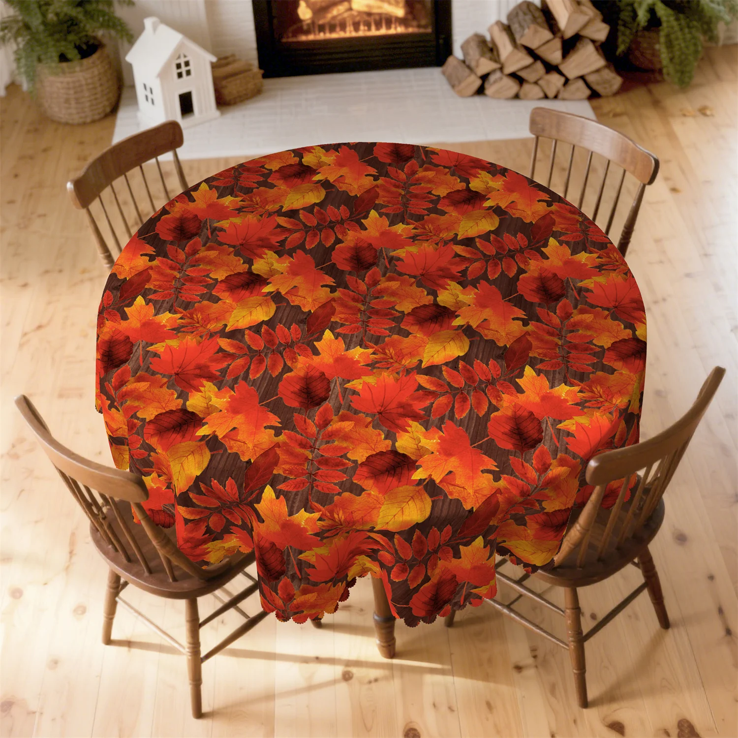 Wood-grain maple tablecloth - Suitable for rectangular and round dining tables.